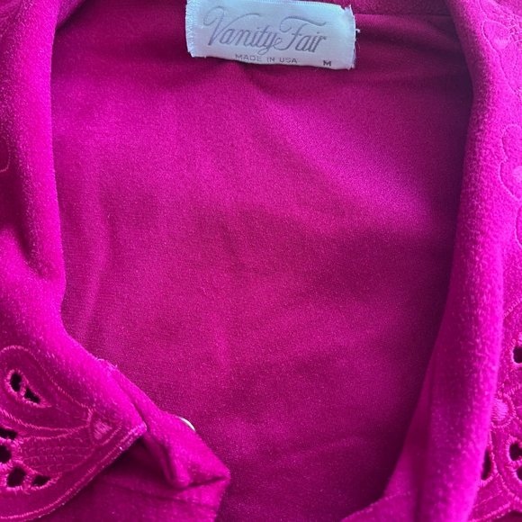 Vintage Vanity Fair Pink Snap Up Robe Sleeve Size Medium Med EUC Made in USA - Picture 8 of 9
